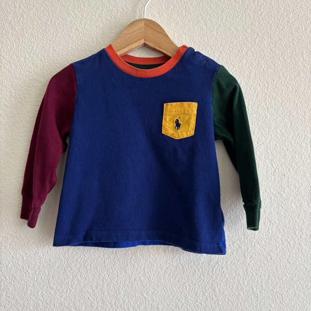 Polo by Ralph Lauren Kids' Colorblock Long Sleeve Shirt 12M